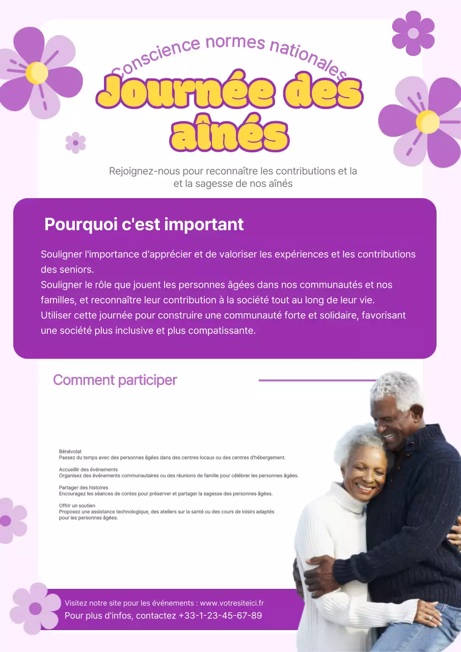 Matériel pour l'événement de la Journée nationale des seniors Violet