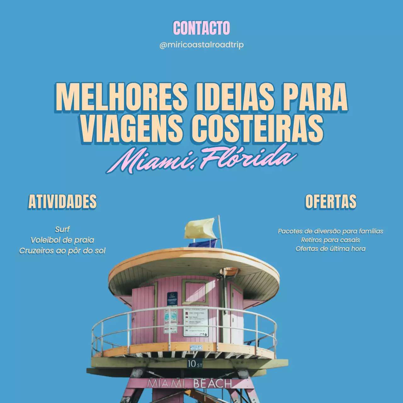Azul Amarelo Retro Vintage Ideias para viagens