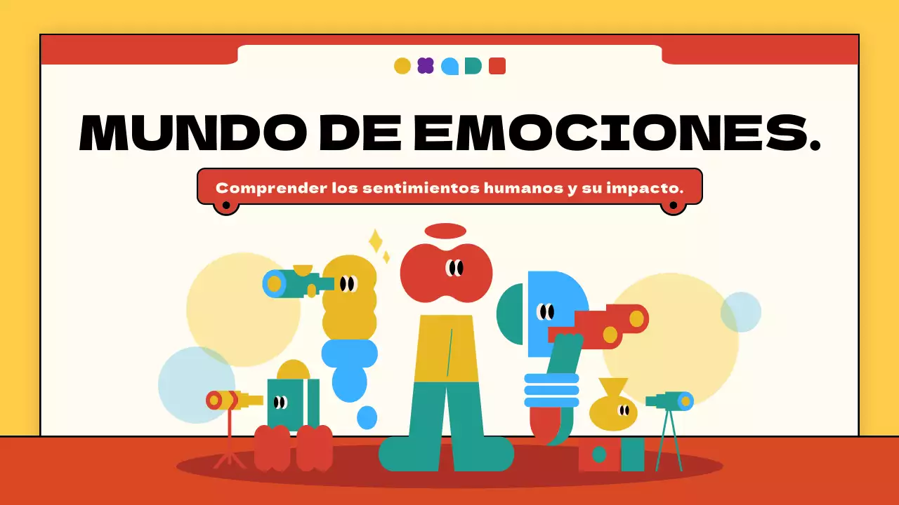 Amarillo y rojo simple emoción moderna introducción materiales de clase