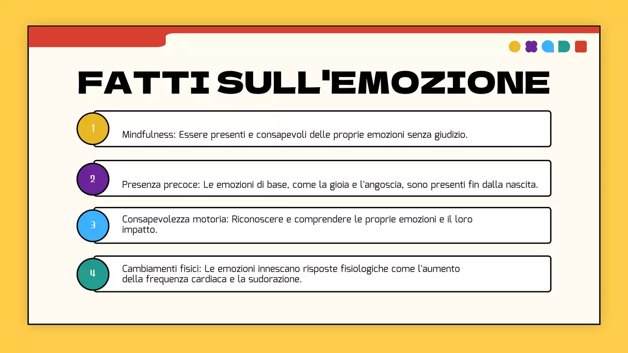 Giallo e rosso semplice emozione moderna introduzione materiali di classe