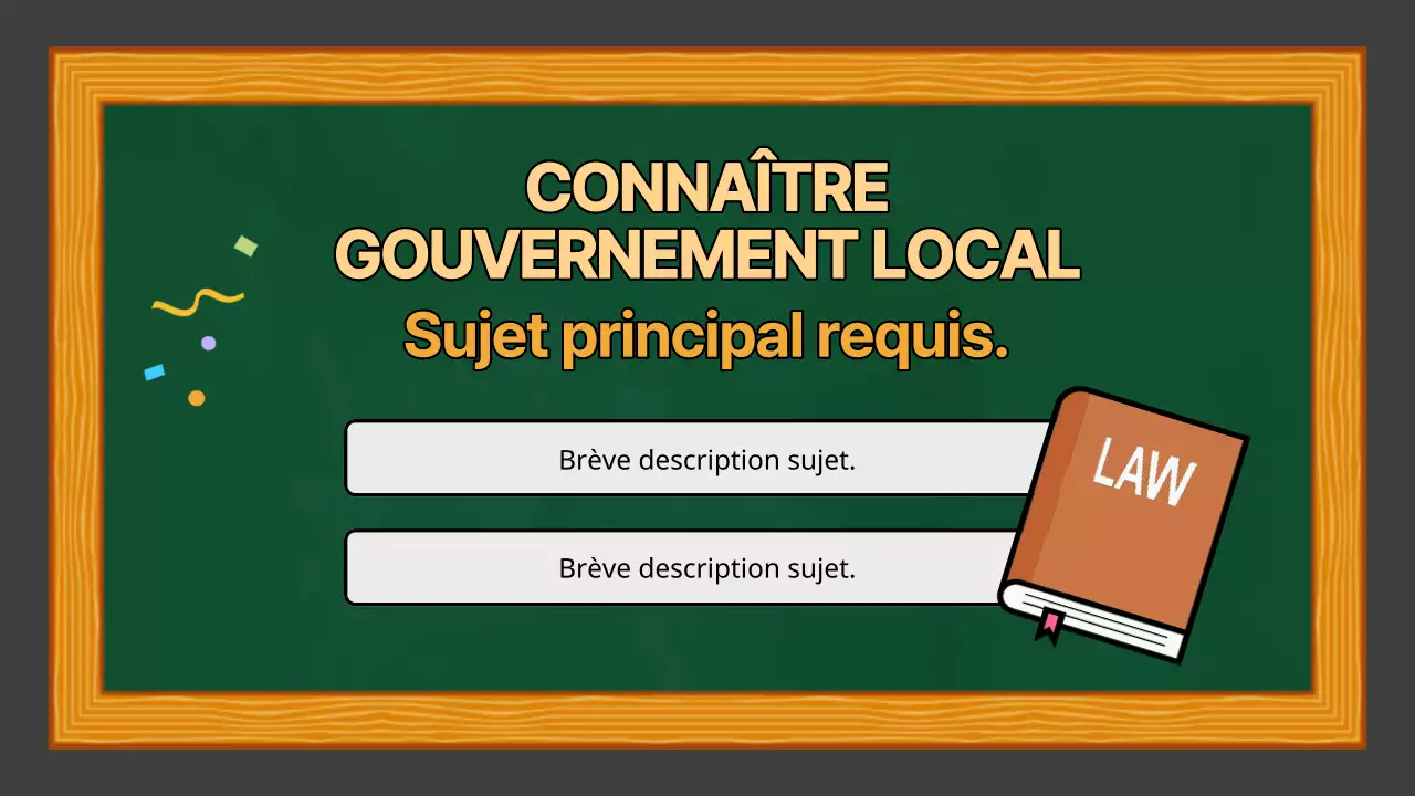 Vert Jaune Présentation simple pour la classe d'études sociales