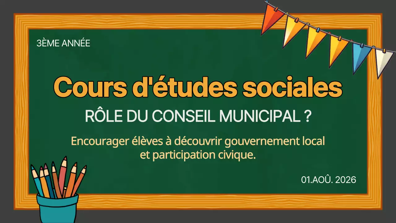 Vert Jaune Présentation simple pour la classe d'études sociales