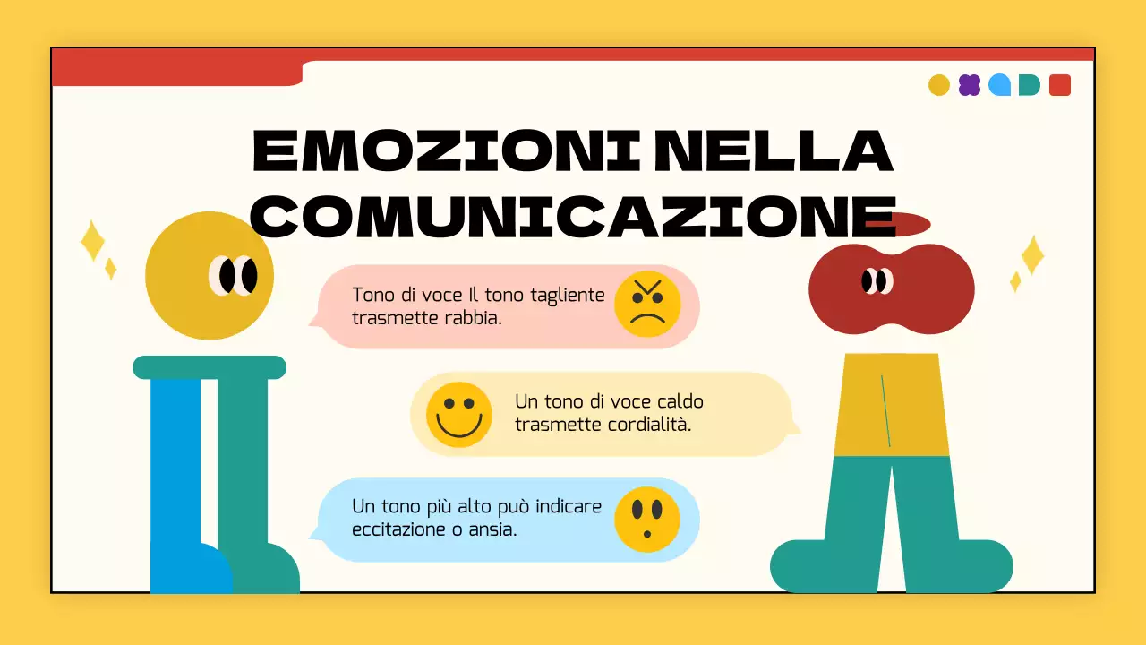 Giallo e rosso semplice emozione moderna introduzione materiali di classe