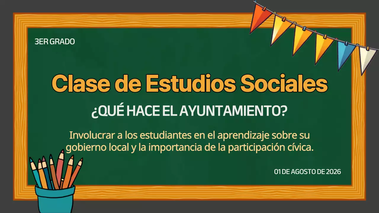 Verde Amarillo Presentación sencilla de la clase de estudios sociales