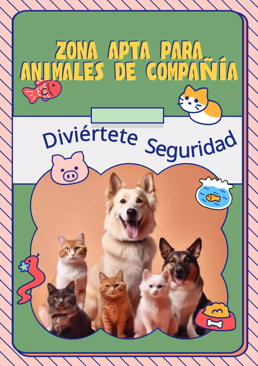 Verde Amarillo Geométrico Colorido Divertido Pet Friendly Web Poster