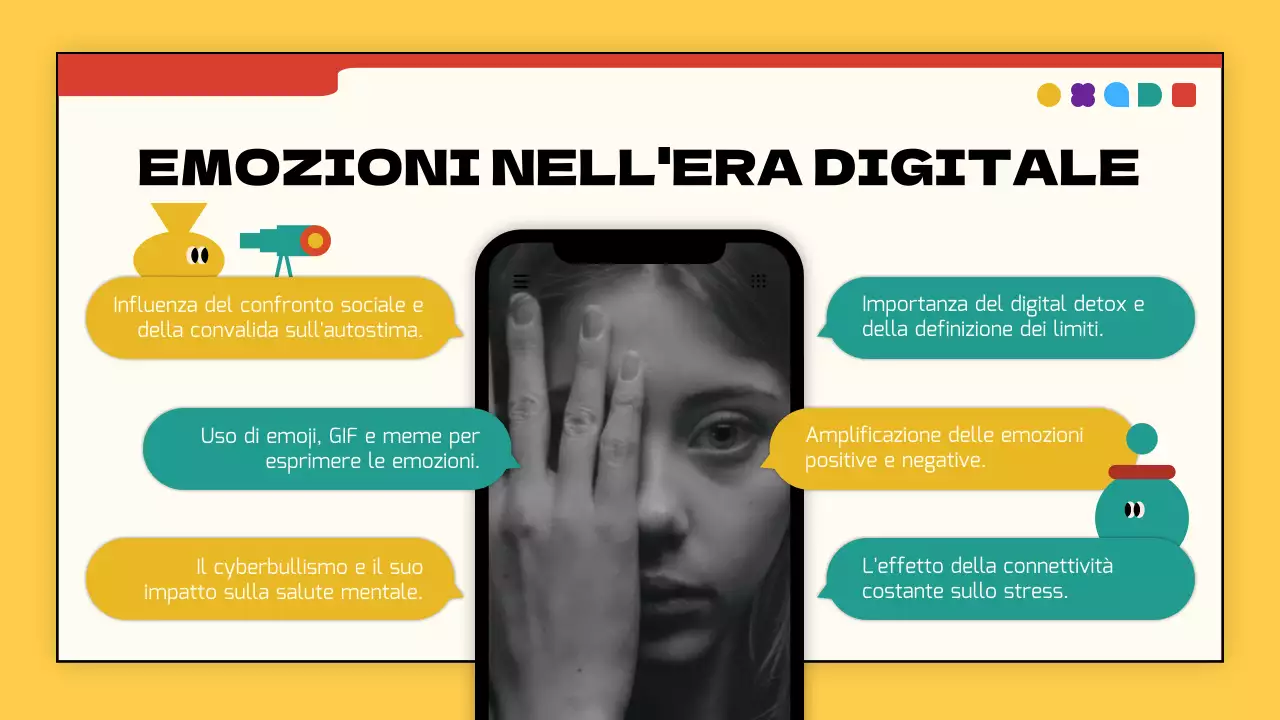 Giallo e rosso semplice emozione moderna introduzione materiali di classe