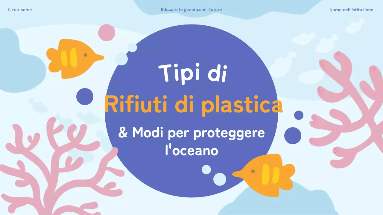 Materiali di studio sui rifiuti di plastica naturale blu cielo e viola