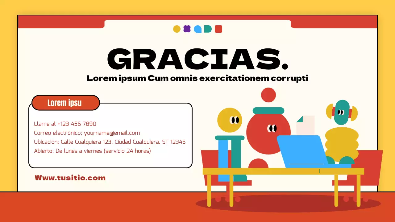 Amarillo y rojo simple emoción moderna introducción materiales de clase