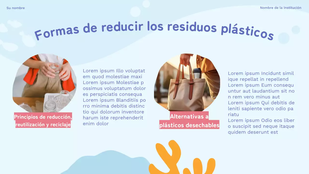 Materiales de estudio de los residuos de plástico natural azul cielo y morado