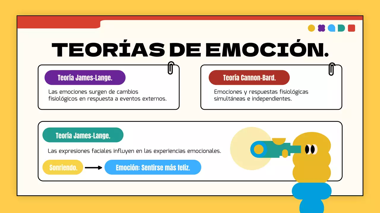 Amarillo y rojo simple emoción moderna introducción materiales de clase