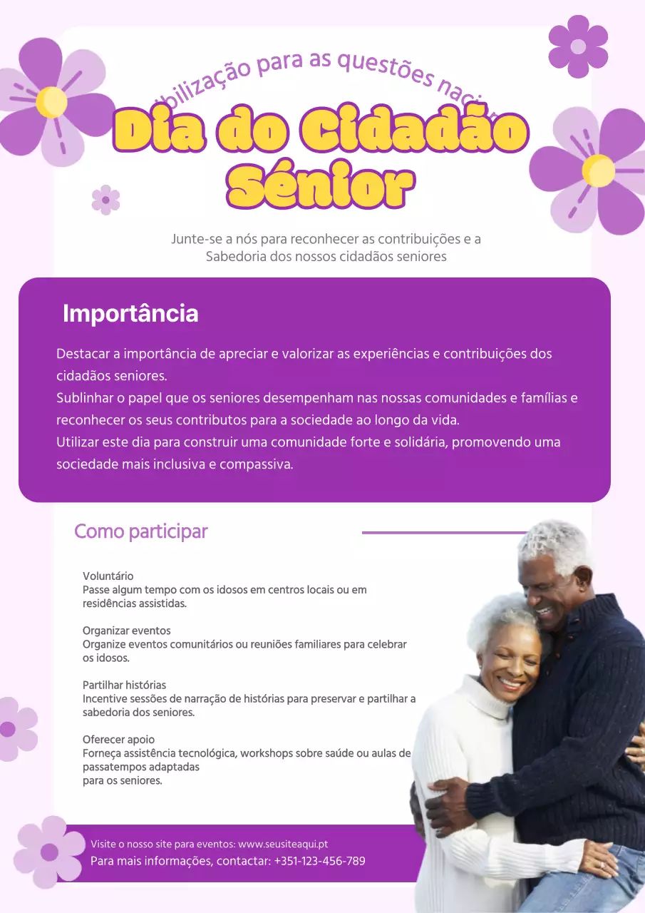 Violet Material do evento do Dia Nacional do Idoso