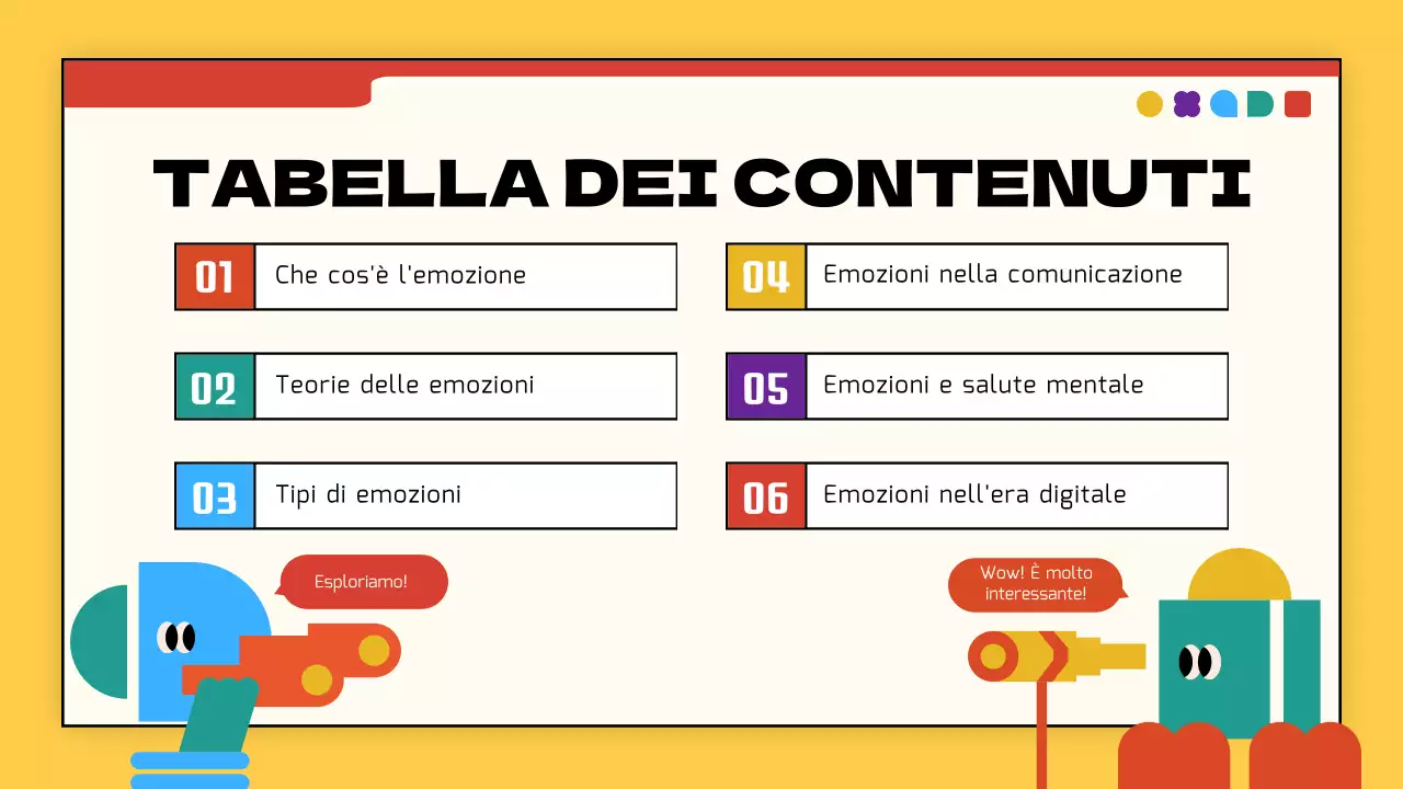 Giallo e rosso semplice emozione moderna introduzione materiali di classe