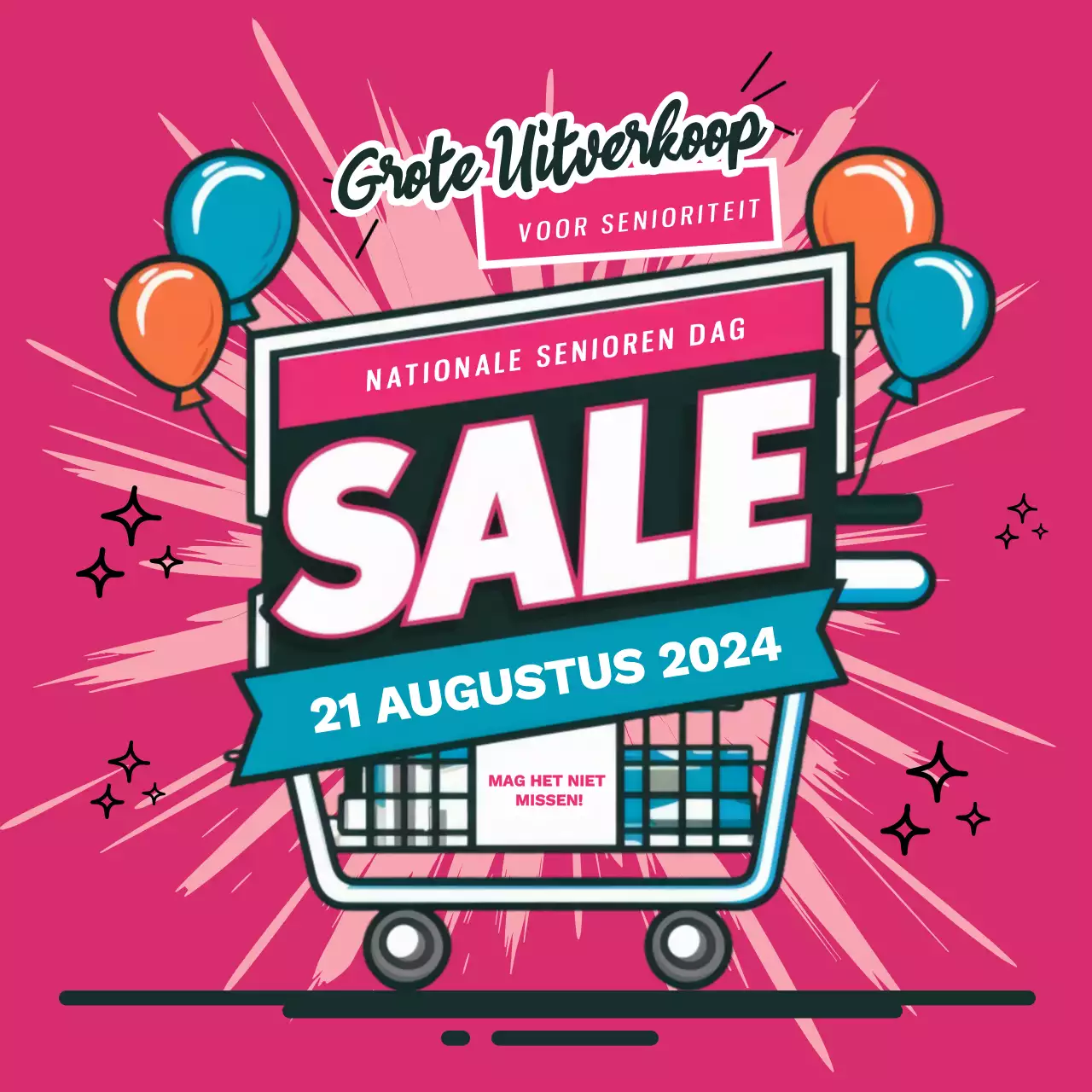 Pink Modern Nationale Seniorendag Grote Uitverkoop Promotie