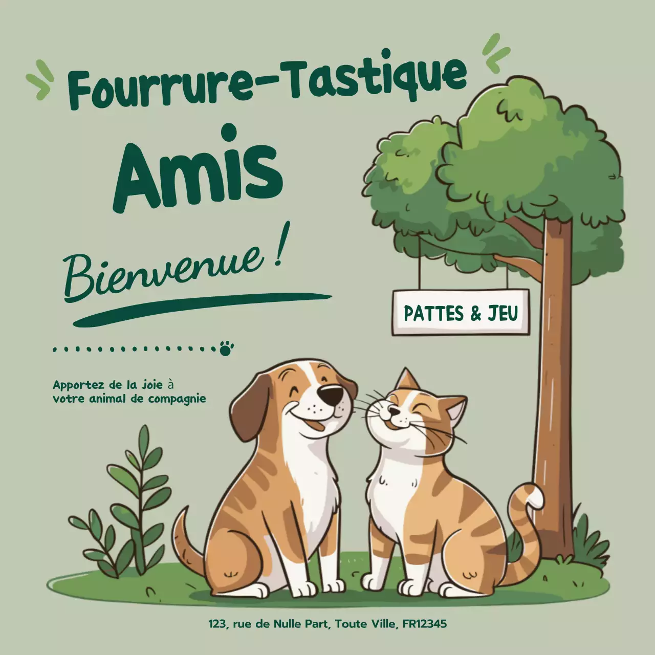 Illustration mignonne et amusante Animaux de compagnie