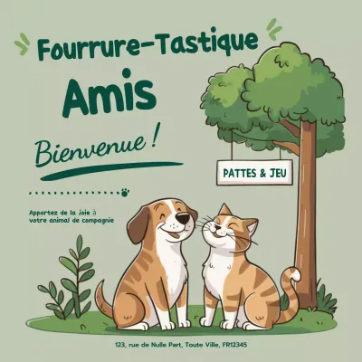 Illustration mignonne et amusante Animaux de compagnie