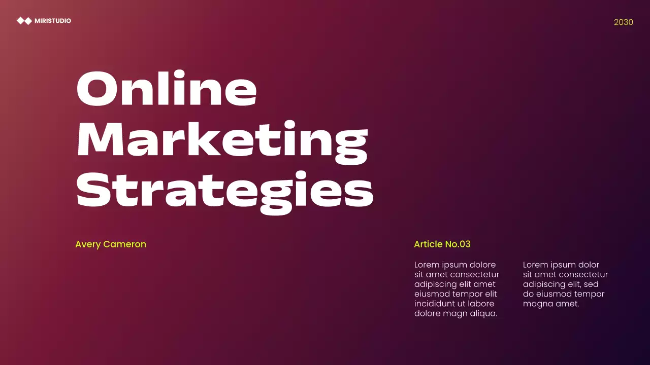 Maroon Modern Minimalist Marketing Strategies Presentation