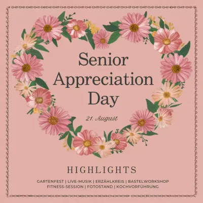 Pink Simple Senior Appreciation Day Event-Aktion