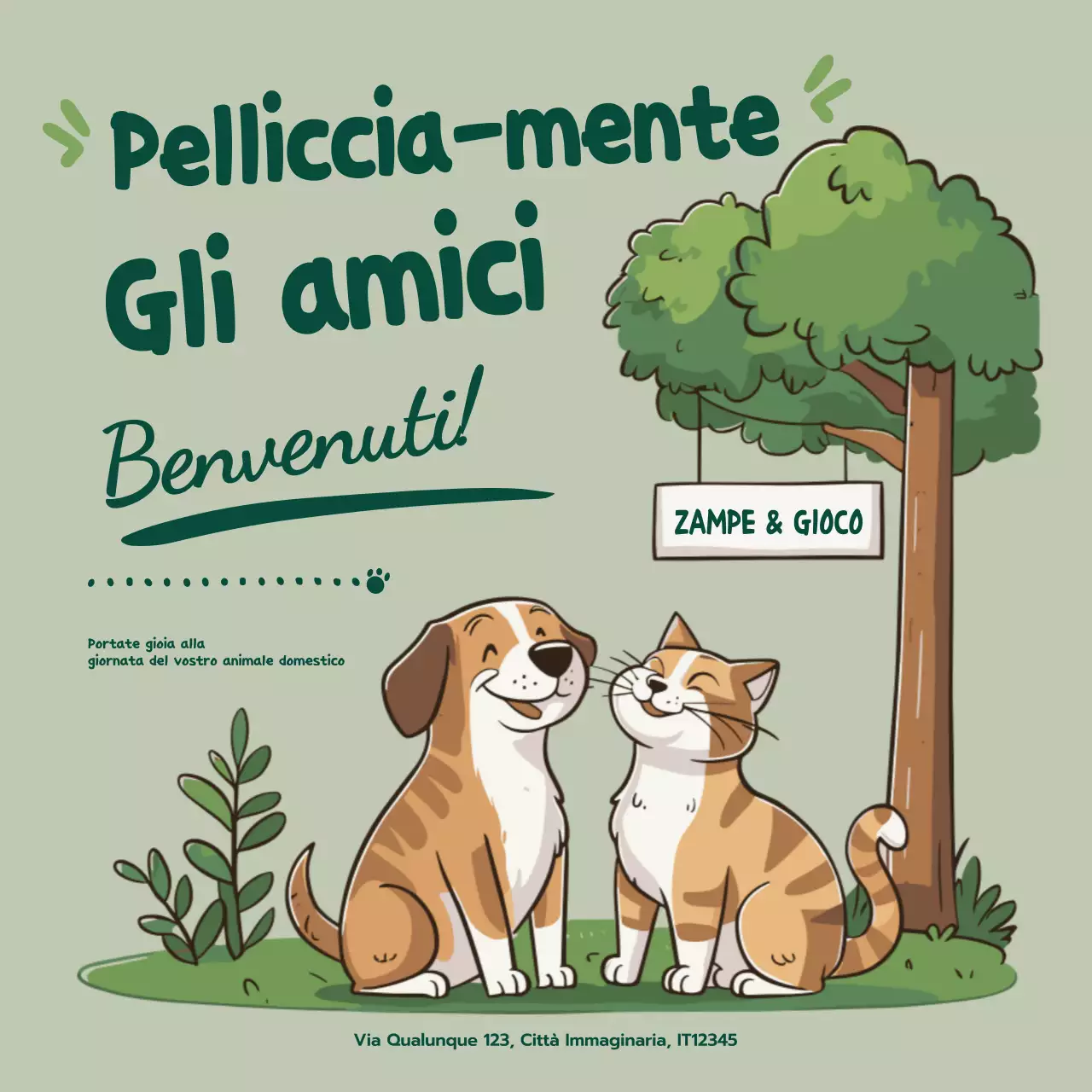 Illustrazione divertente e carina, adatta agli animali domestici