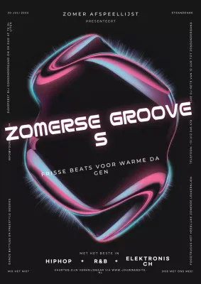 Black Modern Summer Grooves Muziek Evenement Flyer