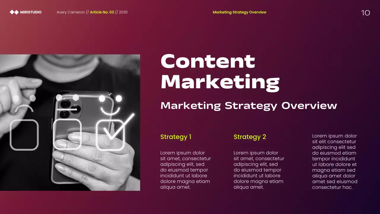 Maroon Modern Minimalist Marketing Strategies Presentation