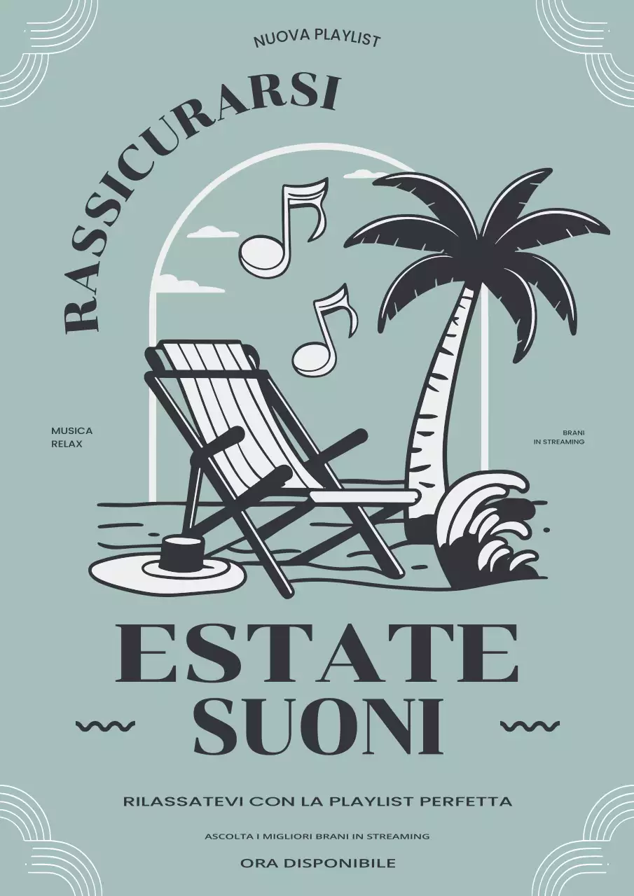 Poster musicale moderno grigio verde