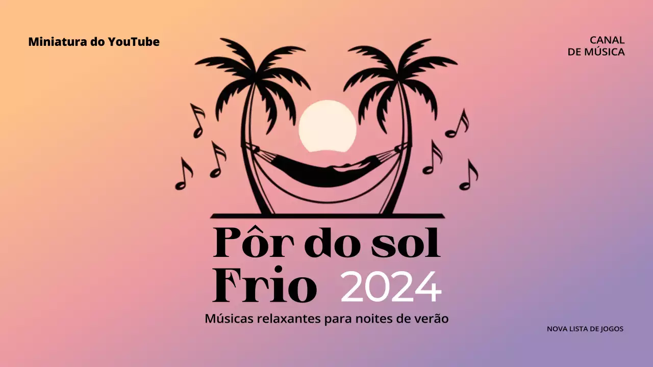 Arte de canal de Youtube de música em gradiente colorido