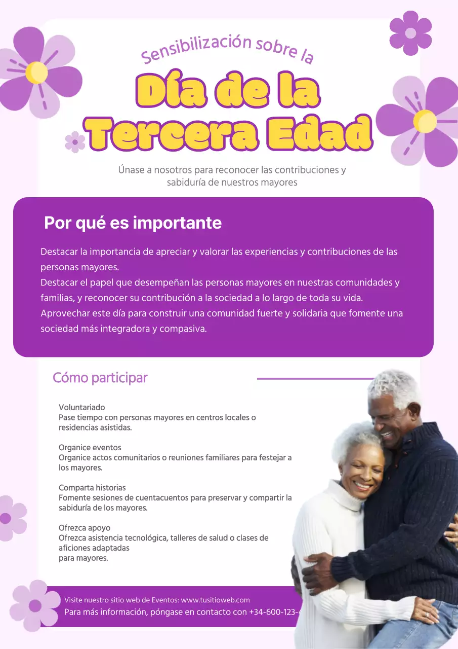 Violet Material para el Día Nacional de las Personas Mayores