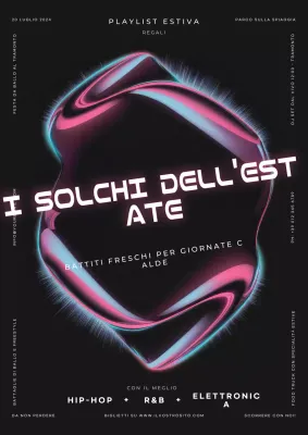 Volantino per evento musicale Black Modern Summer Grooves