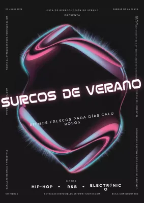 Negro Moderno Verano Grooves Evento Musical Flyer