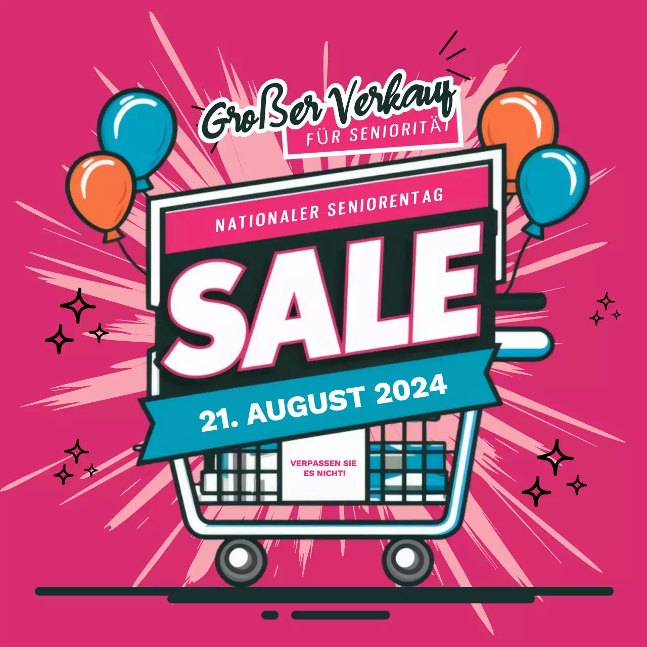Pink Modern Nationaler Seniorentag Großes Verkaufsangebot