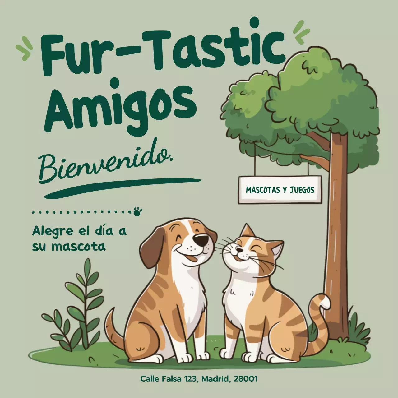 Simpática ilustración divertida Apta para mascotas