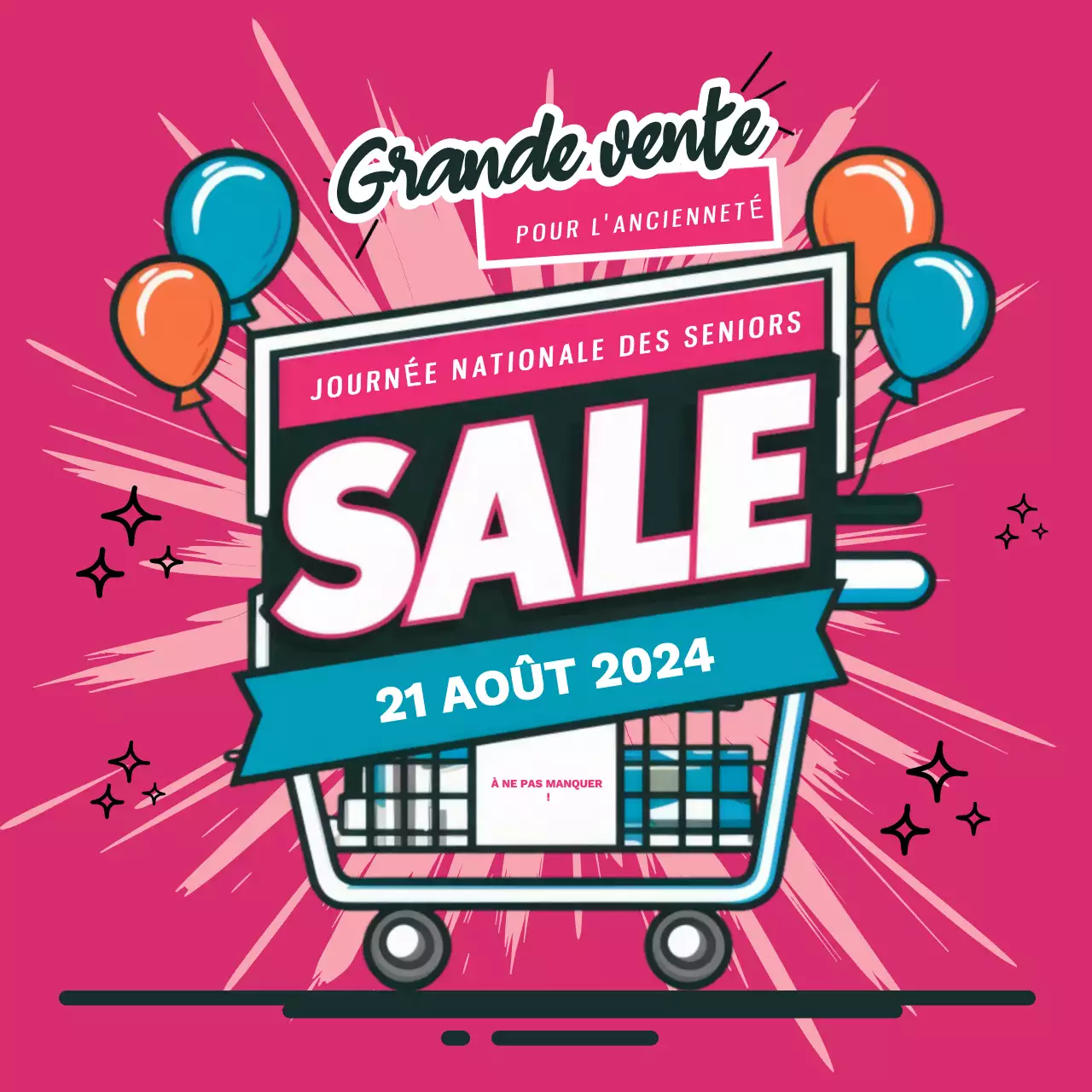 Promotion sur les grandes ventes de la journée nationale des seniors Pink Modern