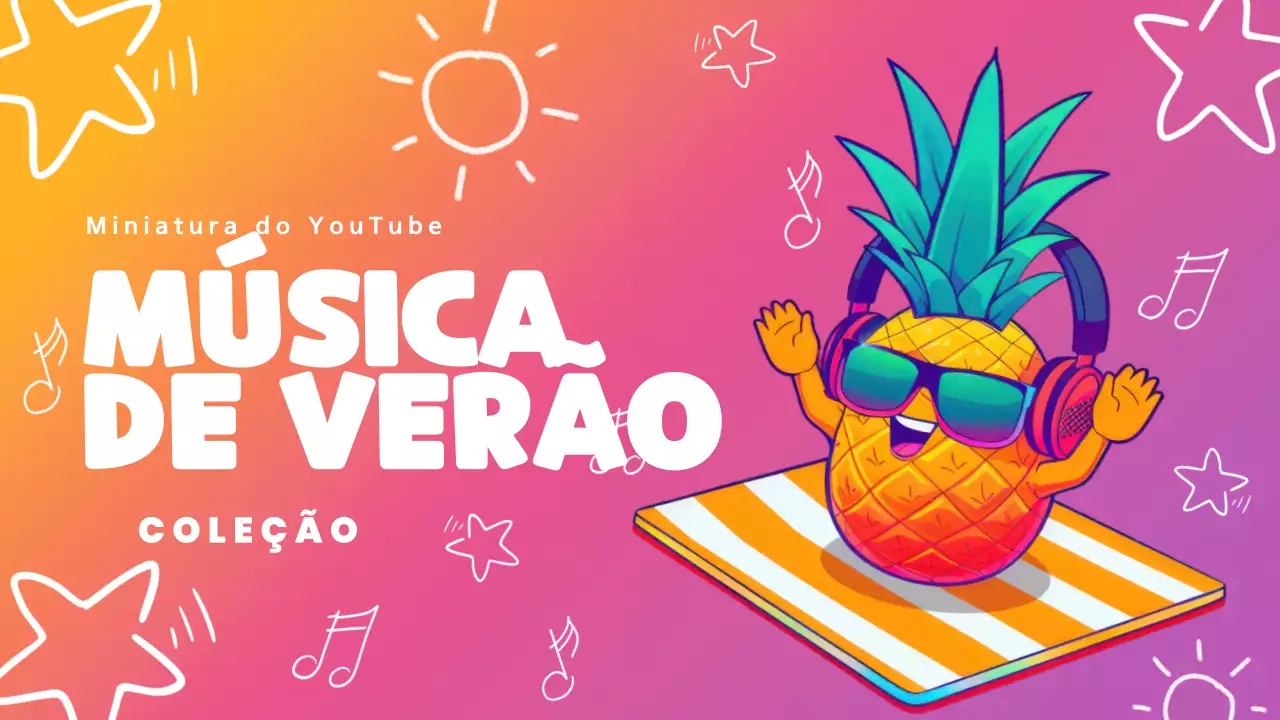 Modelo de coleção de música de verão brilhante e arrojado