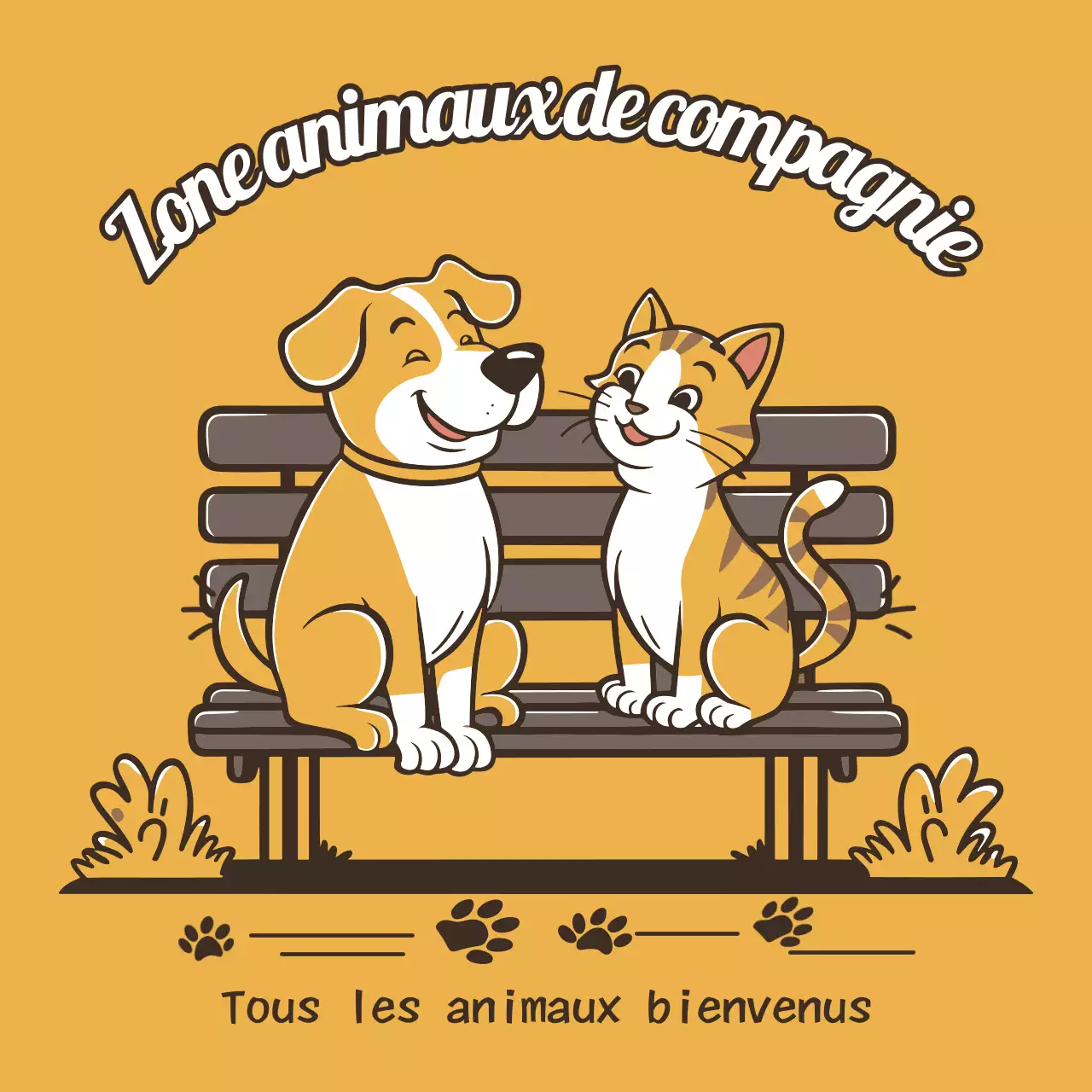 Animation brune Publicité en faveur des animaux domestiques