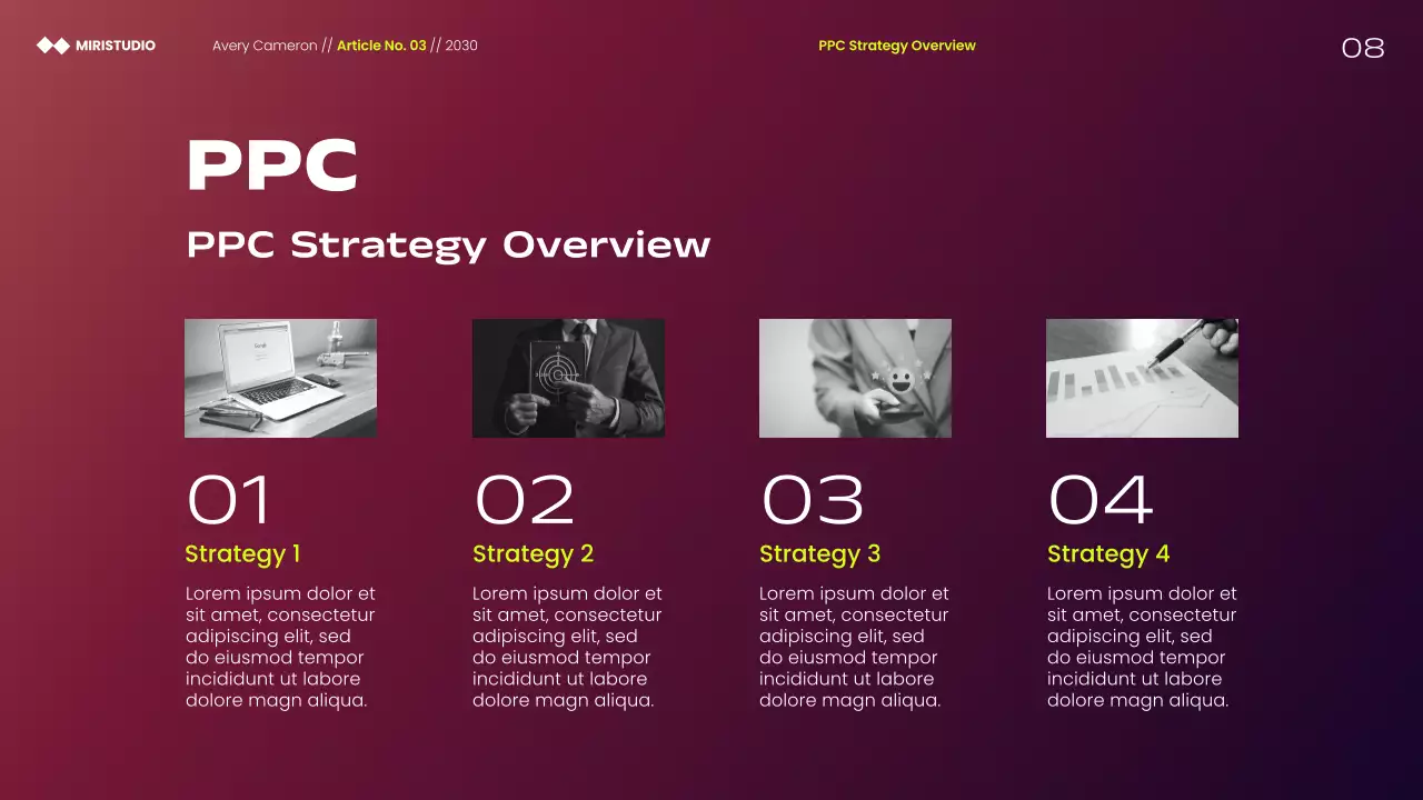 Maroon Modern Minimalist Marketing Strategies Presentation