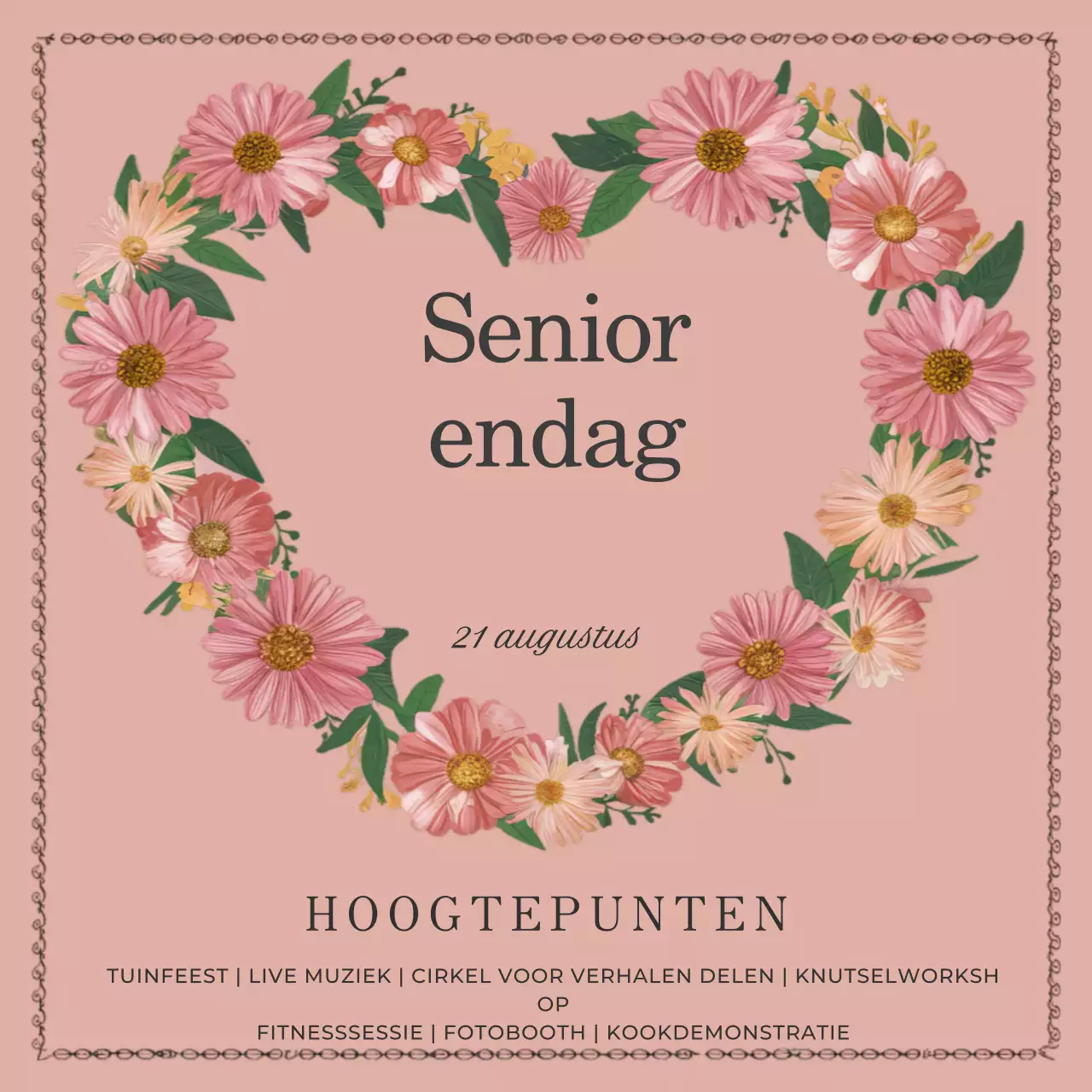 Pink Simple Senior Appreciation Day Promotie