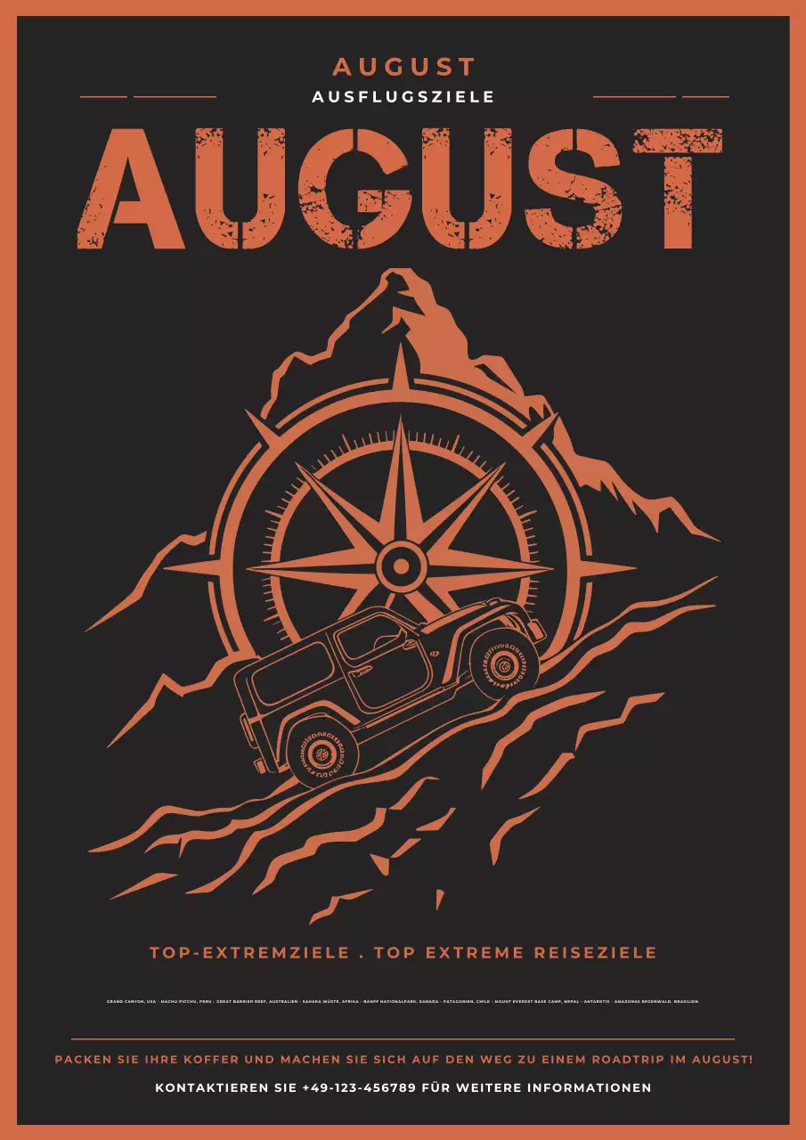 Orange-schwarzer Bold Road Trip Offroad Flyer