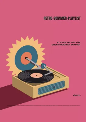 Rosa Gelb Einfach Altmodisch Retro Sommer Playlist Werbung