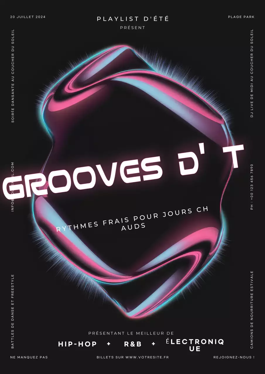 Flyer de l'événement musical Black Modern Summer Grooves