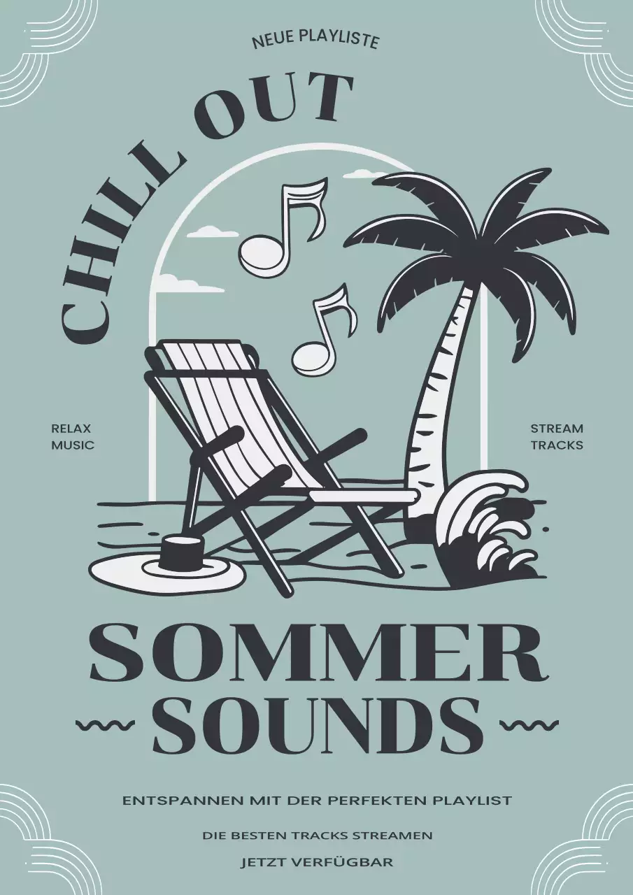 Grün Grau Modern Musik Playlist Poster