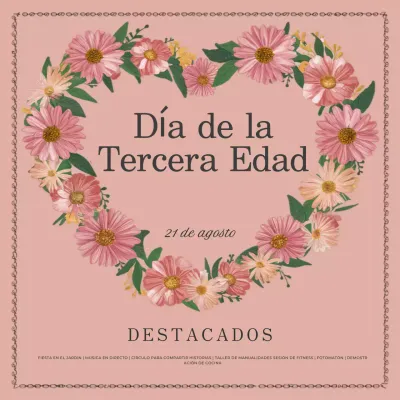 Pink Simple Promoción del Día de la Tercera Edad