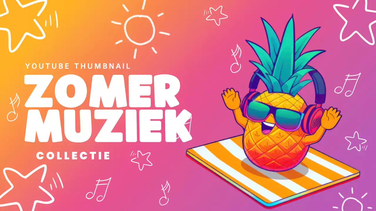Muziekverzameling sjabloon voor heldere, gedurfde zomer