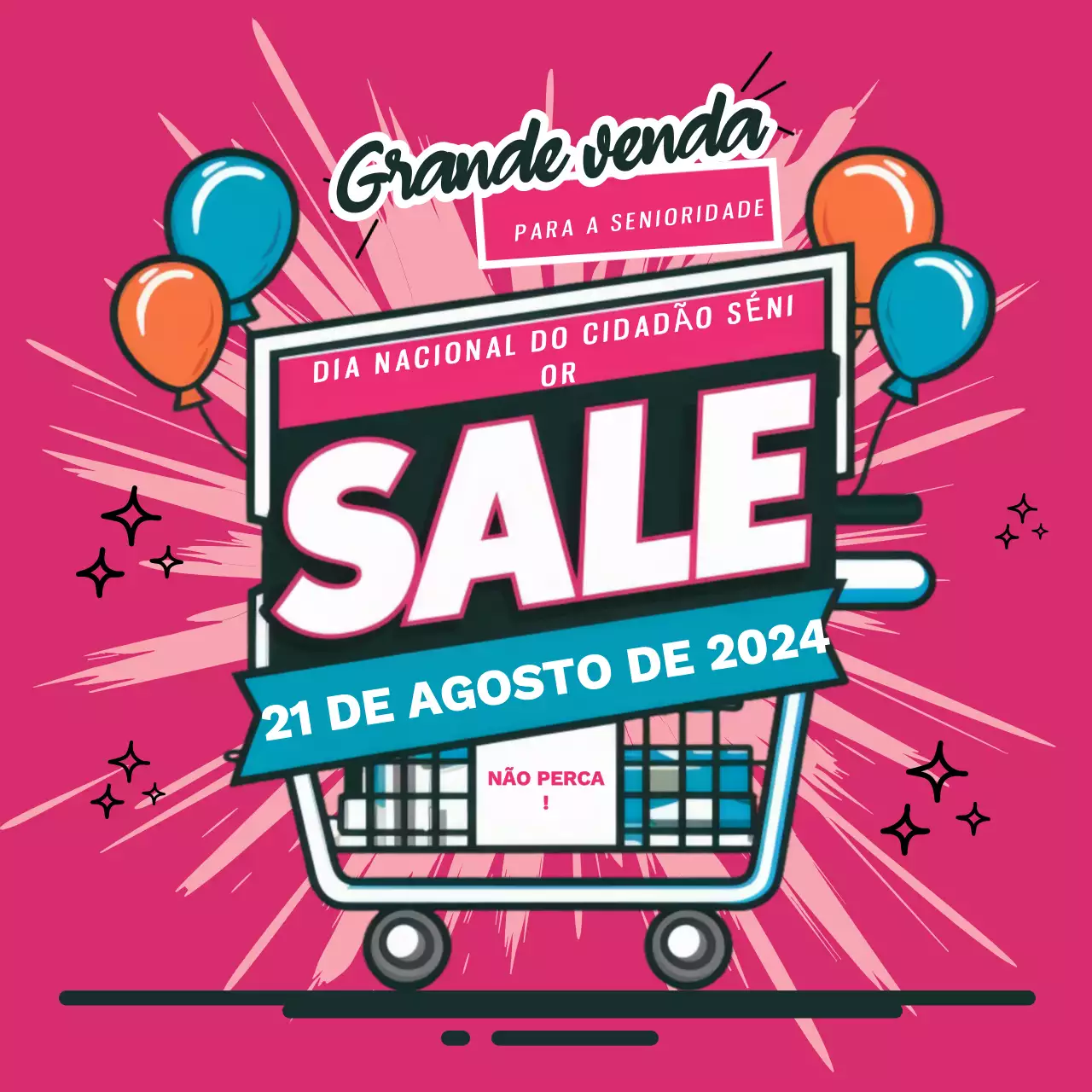 Pink Modern Promoção de grande venda para o Dia Nacional do Idoso