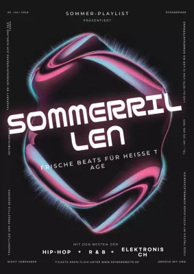 Schwarz Modern Summer Grooves Musik Event Flyer