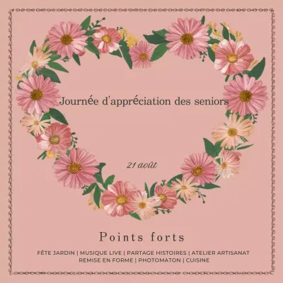 Promotion de l'événement Pink Simple Senior Appreciation Day