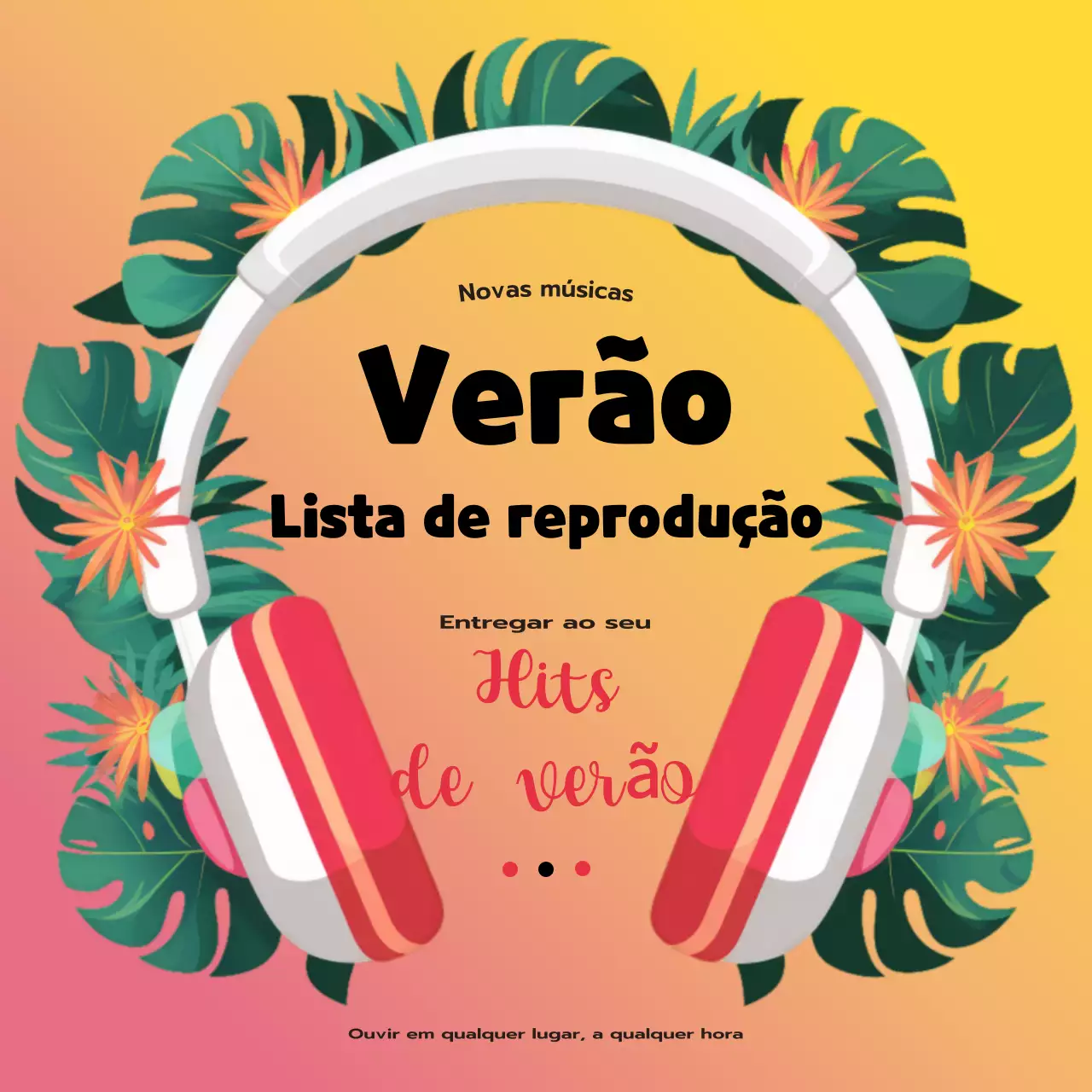 Lista de reprodução de música tropical moderna cor-de-rosa e amarela Publicidade