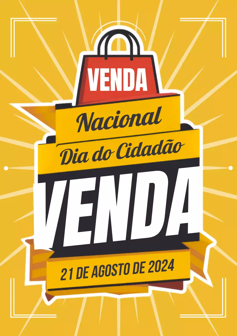 Promoção de saldos do dia do idoso amarelo e vermelho