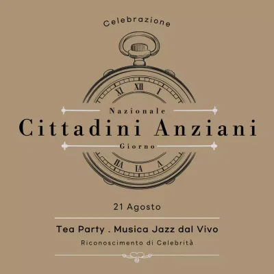 Khaki Minimal Pubblicità dell'evento della Giornata nazionale degli anziani