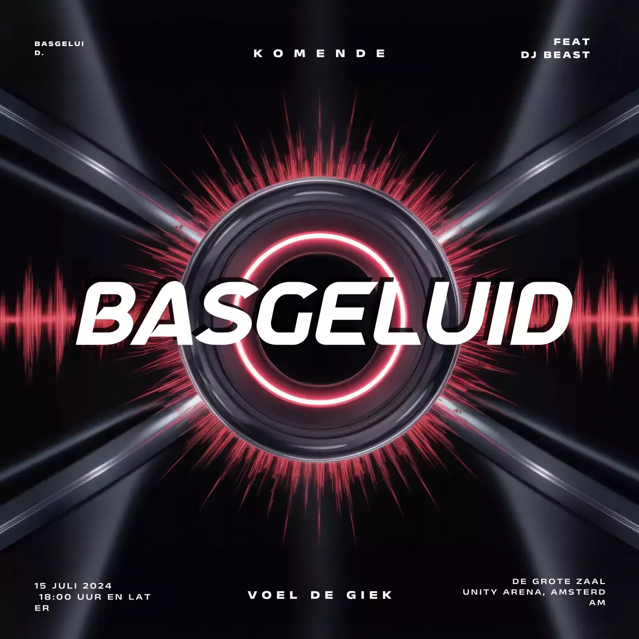 Black Simple Bass Blast Nacht Muziek Evenement Promotie