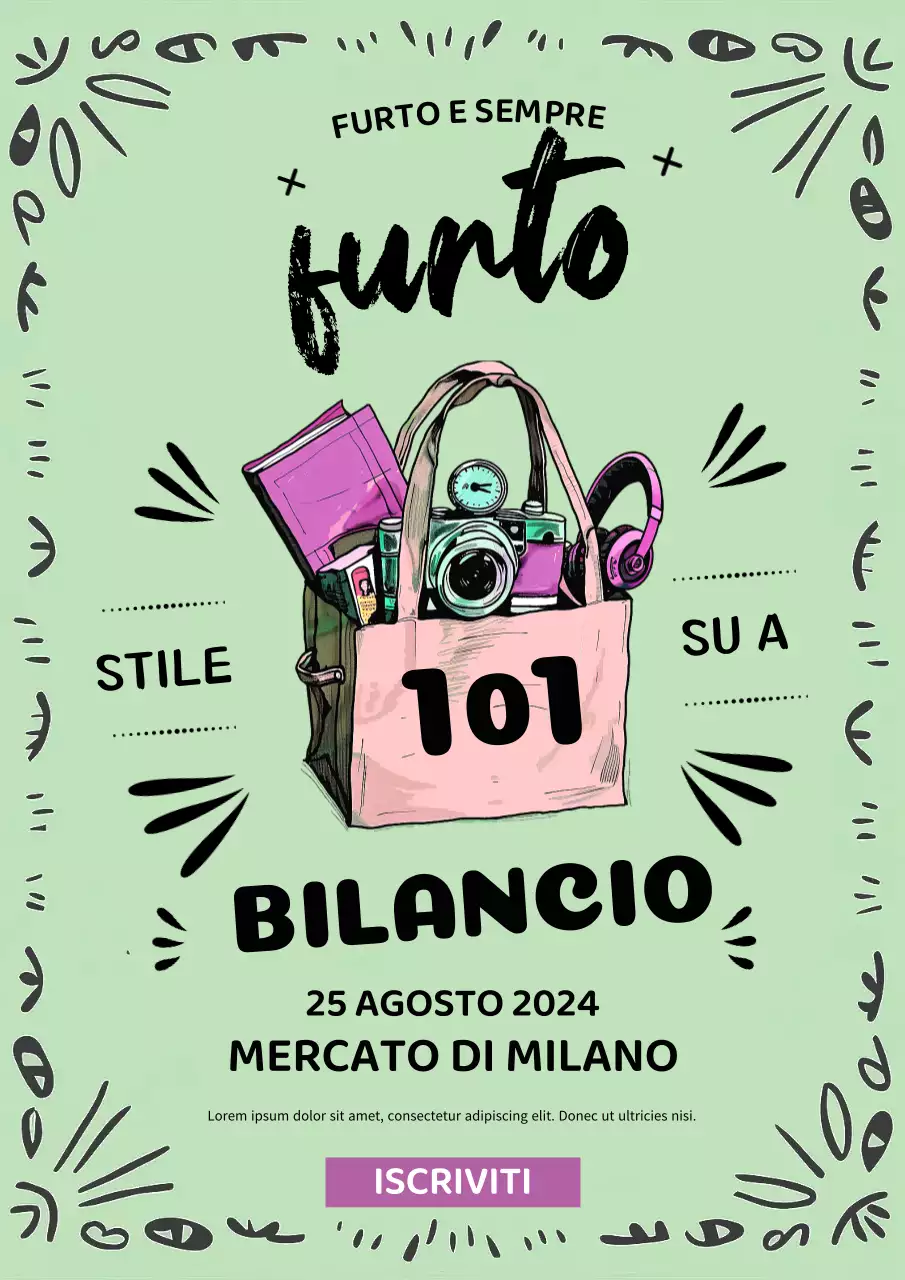 Poster vintage del negozio Green Thrifting